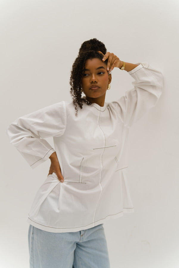 Domino White blouse