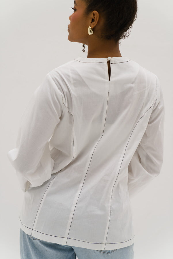 Domino White blouse
