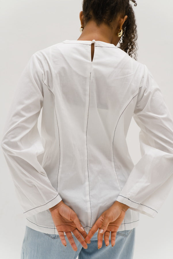 Domino White blouse
