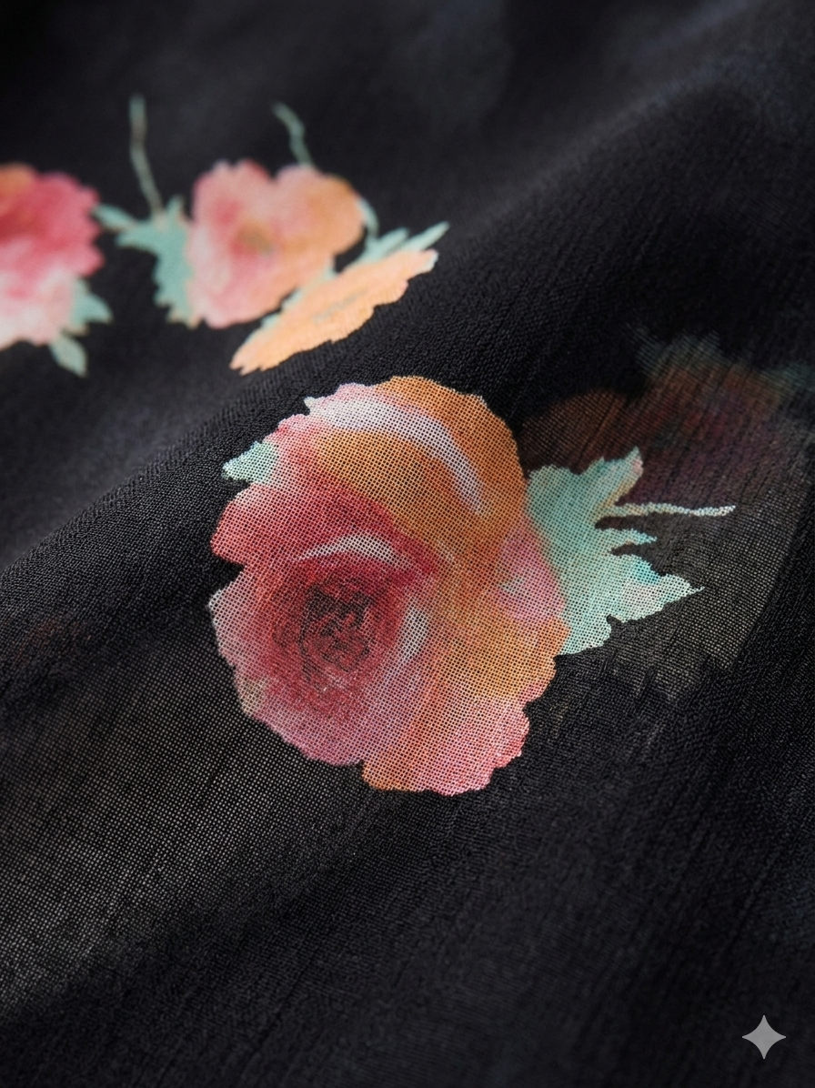 Magnolia Black Floral Skirt