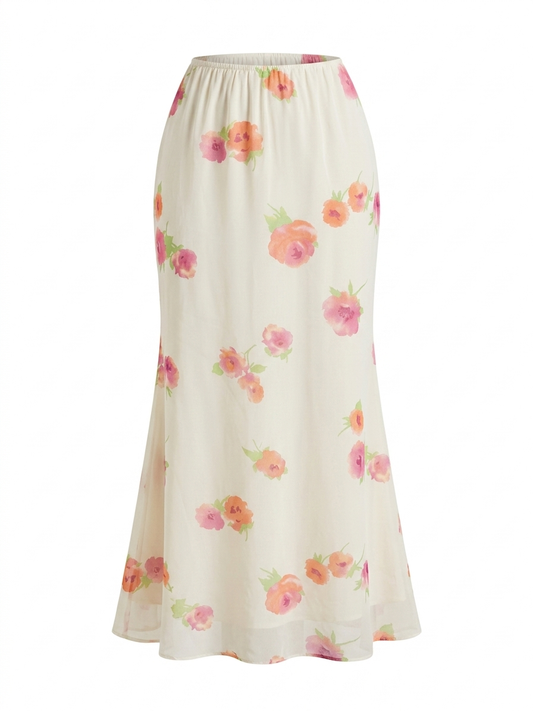 Magnolia White Floral Skirt
